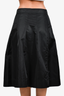 Ganni Black Nylon High-Waist Zip-Up Midi Skirt Size 36