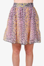 Ganni Purple/Yellow Printed Pleated Skirt Size 38