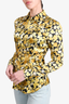 Ganni Yellow/Black Silk Floral Button-Up Shirt Size 34