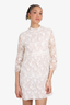 Giamba White Floral Mesh Mini Dress