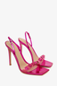 Gianvito Rossi Pink Metallic Jewel 105 Plexi Strap Sandals Size 37.5