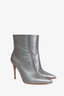 Gianvito Rossi Silver Metallic Leather Ankle Boots Size 40