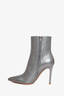 Gianvito Rossi Silver Metallic Leather Ankle Boots Size 40