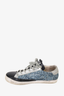 Golden Goose Blue/Sliver Metallic Sequin Sneaker Size 40