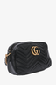 Gucci Black Chevron Leather GG Marmont Small Camera Bag