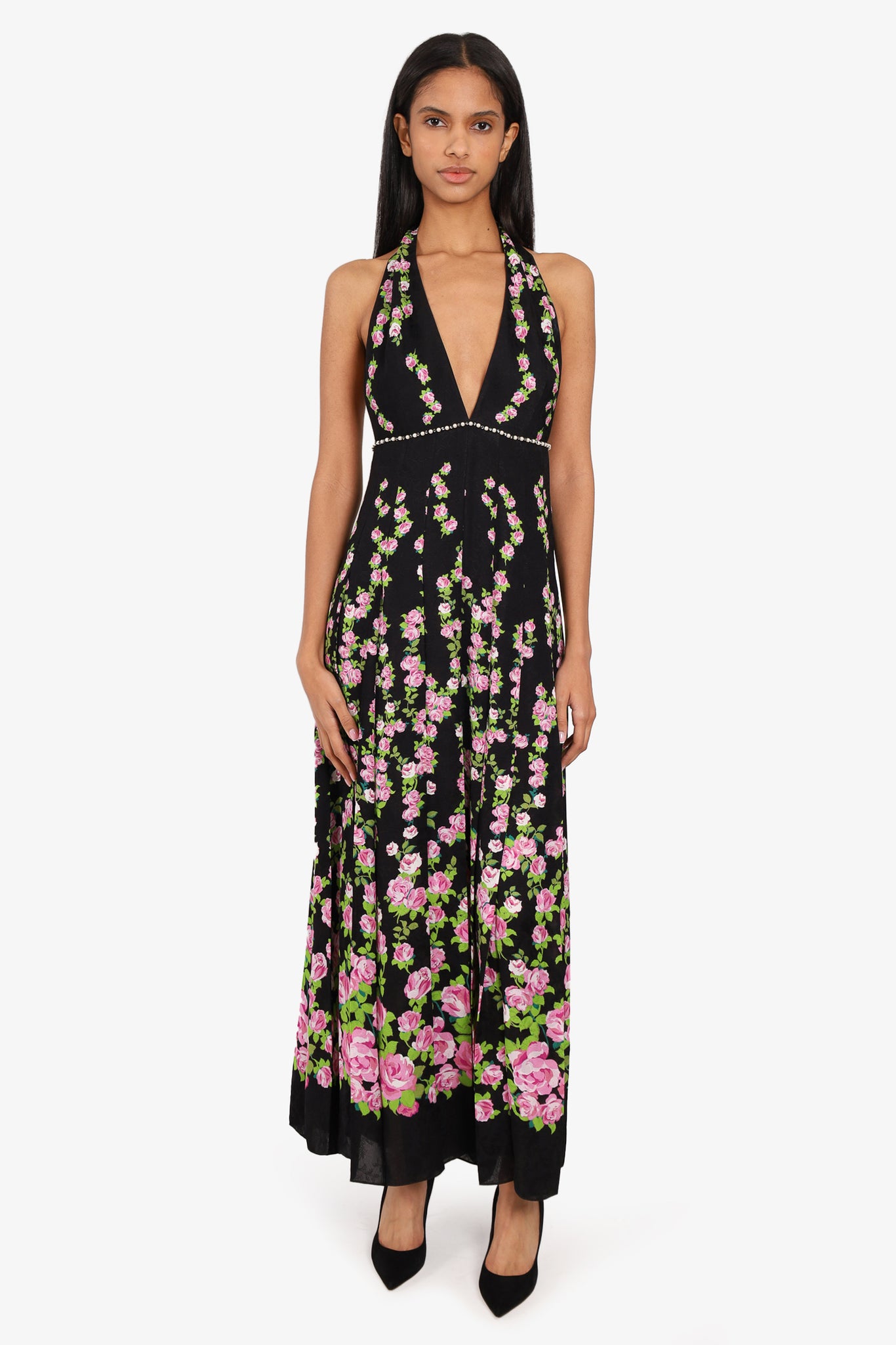 Gucci black 2025 floral dress