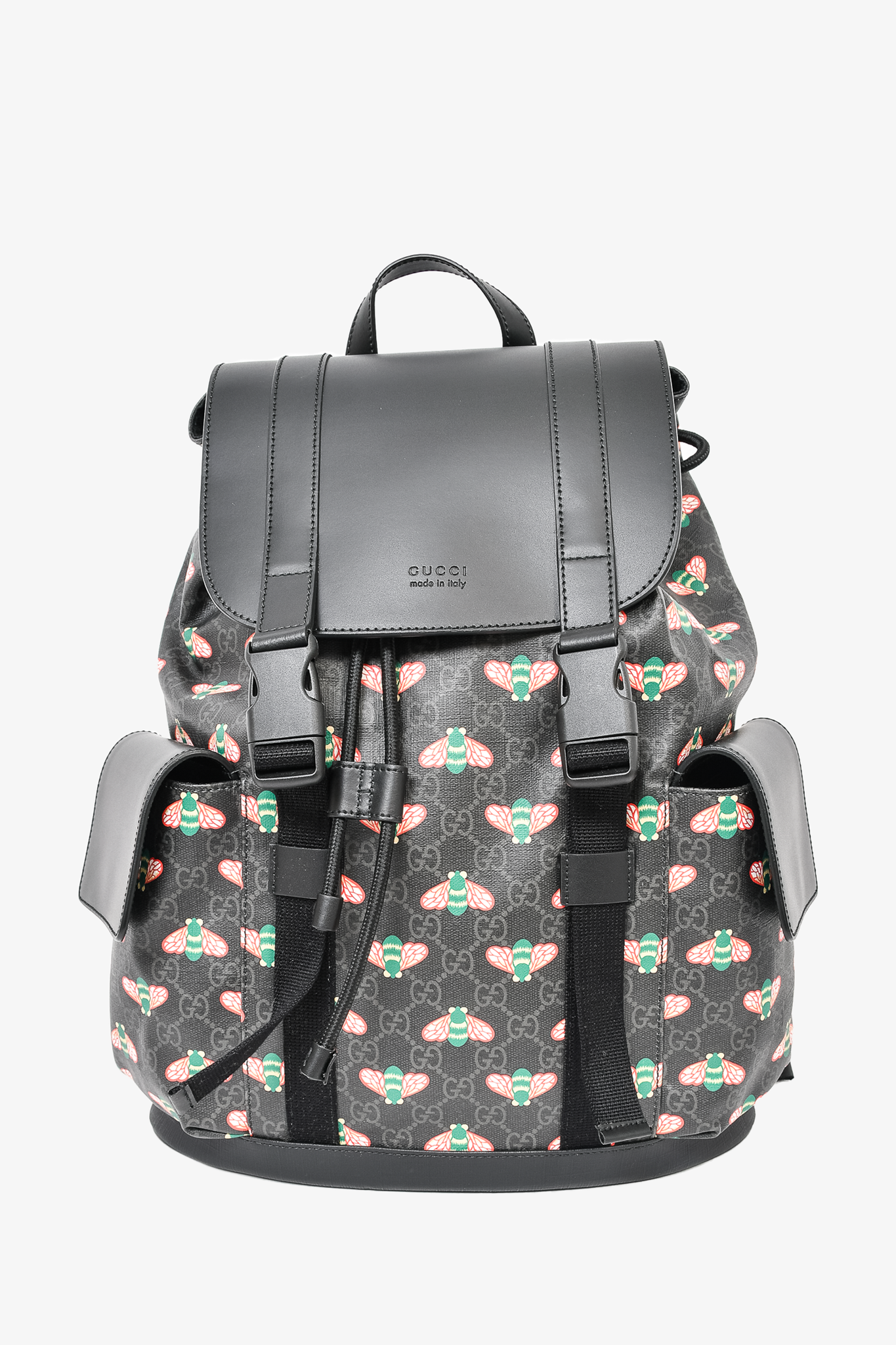 Gucci Black GG Supreme Coated Canvas Bestiary Bee Backpack