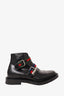 Gucci Black Leather Beyond Web Accent Boots Size 7.5