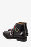 Gucci Black Leather Beyond Web Accent Boots Size 7.5