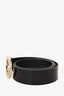 Gucci Black Leather GG Buckle Belt Size 38