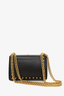 Gucci Black Leather Small Pearly Padlock Chain Bag