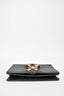 Gucci Black Leather Strawberry Chain Shoulder Bag with Gold Bow