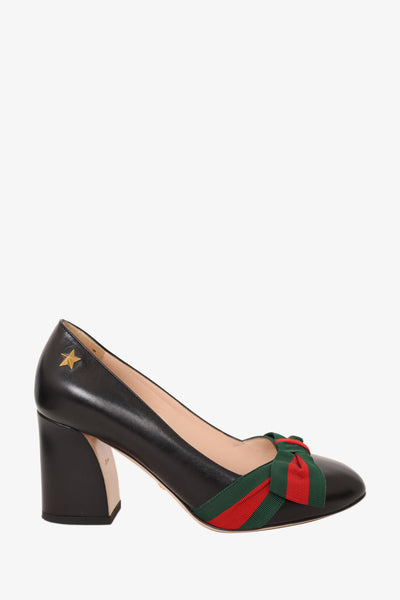 Gucci leather pump with bow hotsell