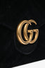 Gucci Black Velvet GG Marmont Wallet on Chain