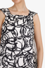 Gucci Black/White Silk Pattern Sleeveless Dress Size 38