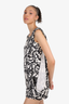 Gucci Black/White Silk Pattern Sleeveless Dress Size 38