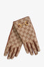 Gucci Brown GG Canvas Horsebit Gloves Size L