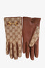 Gucci Brown GG Canvas Horsebit Gloves Size L