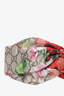 Gucci Brown Silk GG Supreme Floral Print Headband Size M