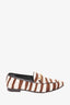 Gucci Brown/White Calf Hair Striped Loafers Size 37.5