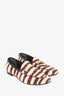 Gucci Brown/White Calf Hair Striped Loafers Size 37.5