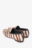 Gucci Brown/White Calf Hair Striped Loafers Size 37.5