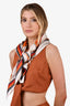 Gucci Cream/Orange Silk Rope Print Scarf