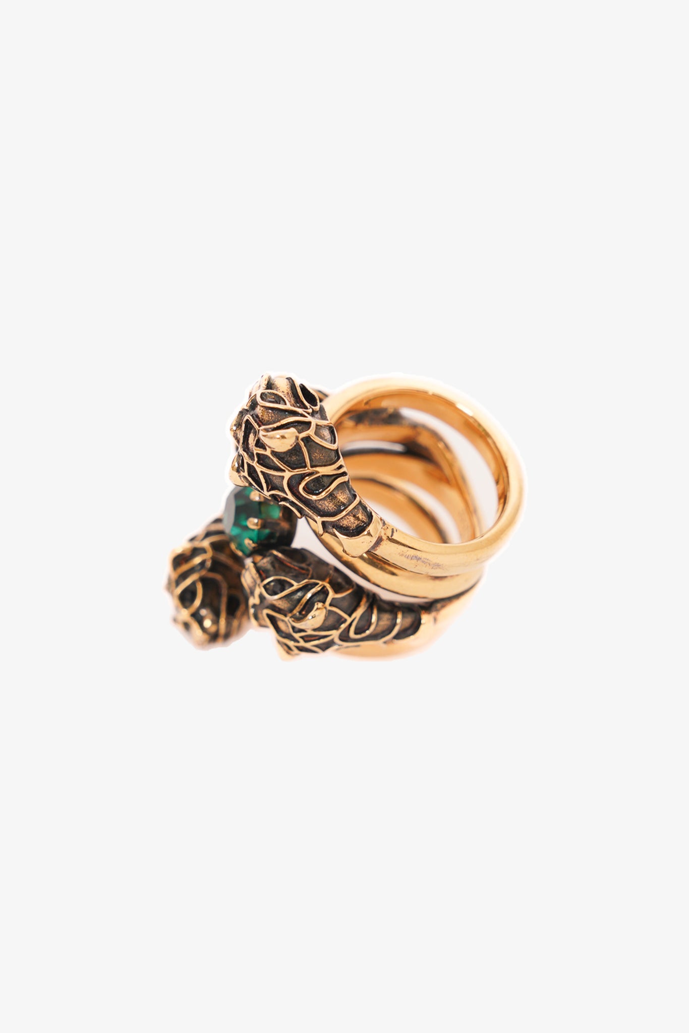 Gucci double wrap store ring with tiger heads