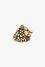 Gucci Gold Toned Lion Head Ring Size 19