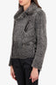 Gucci Grey Curly Lamb Biker Jacket Size 42