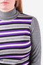 Gucci Grey/Purple Cashmere Turtleneck Sweater Size S