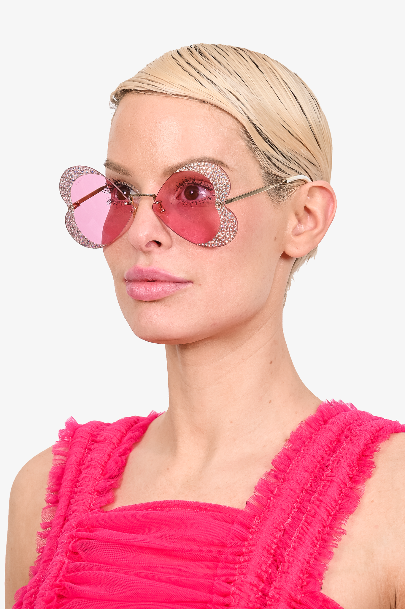 Gucci pink heart on sale sunglasses