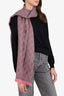 Gucci Pink/Grey GG Monogram/Pink Wool Scarf