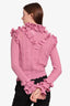 Gucci Pink Wool Eyelet Ruffle Turtleneck Sweater Size 27