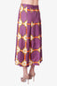 Gucci Purple Silk GG Print Pleated Skirt Size 42