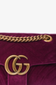 Gucci Purple Velvet Mini 'Marmont' Shoulder Bag