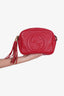 Gucci Red Leather Soho Disco Camera Bag with Tassel