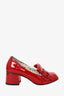 Gucci Red Patent Marmont Fringed Pumps Size 35