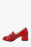 Gucci Red Patent Marmont Fringed Pumps Size 35