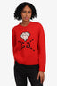 Gucci Red Wool GG Diamond Sweater Size M