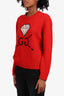 Gucci Red Wool GG Diamond Sweater Size M