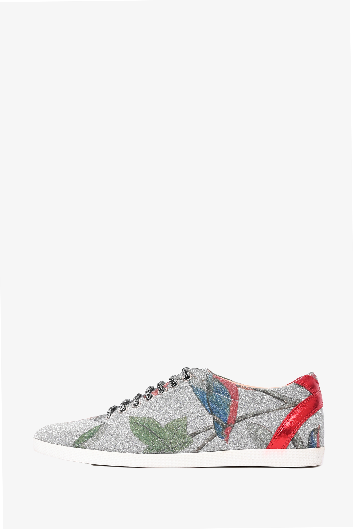 Gucci silver sales tennis shoes