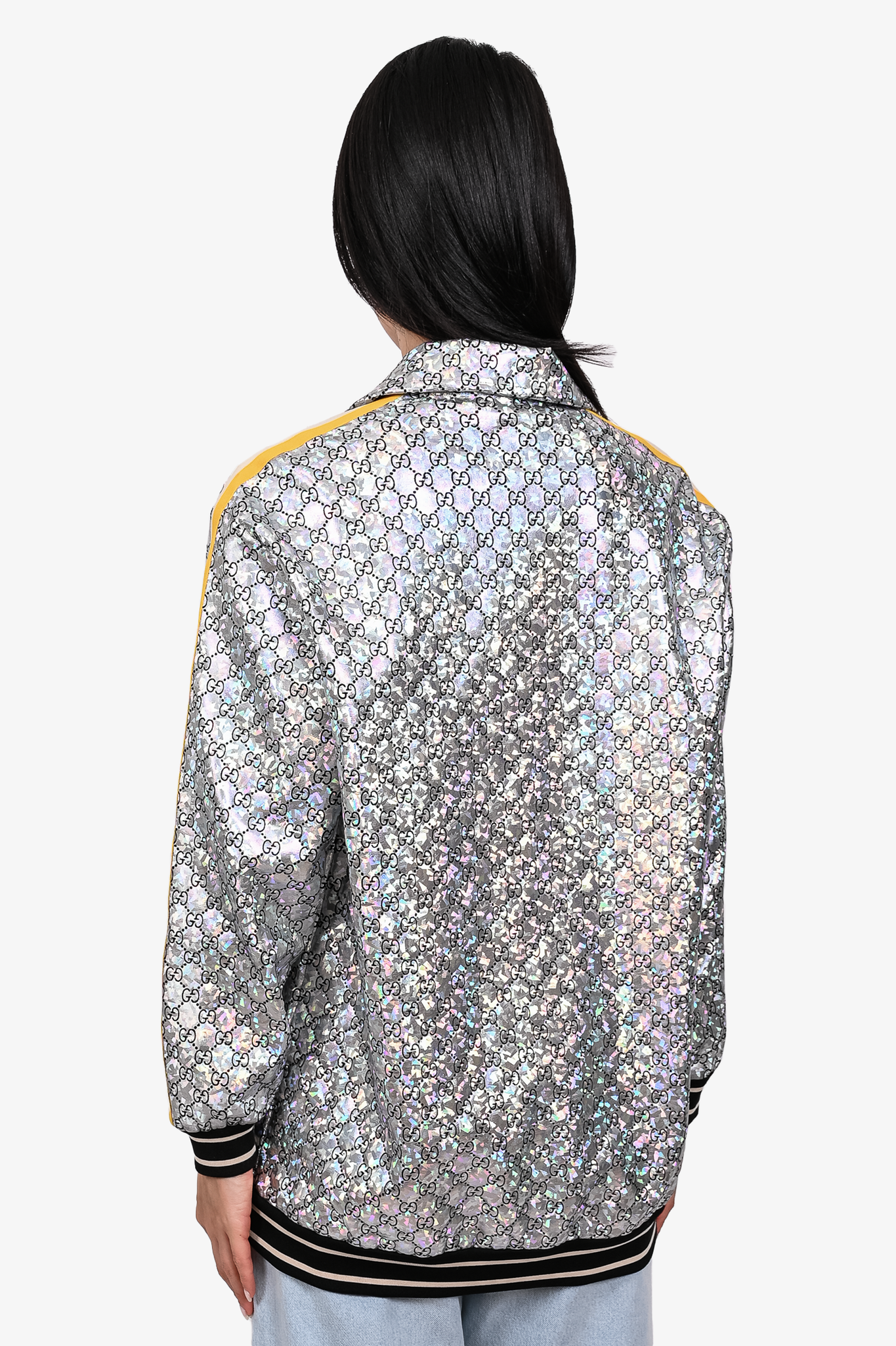 Laminated sparkling store gg jersey jacket