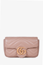 Gucci Taupe Leather Super Mini GG Marmont Crossbody