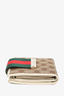 Gucci White Leather/Canvas GG Supreme Horsebit Compact Wallet