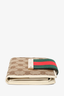 Gucci White Leather/Canvas GG Supreme Horsebit Compact Wallet