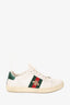 Gucci White Leather Embroidered Bee Sneakers Size 34.5