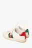 Gucci White Leather Embroidered Bee Sneakers Size 34.5