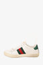 Gucci White Leather Embroidered Bee Sneakers Size 34.5