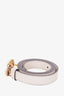 Gucci White Leather Gold GG Marmont Belt Size 80